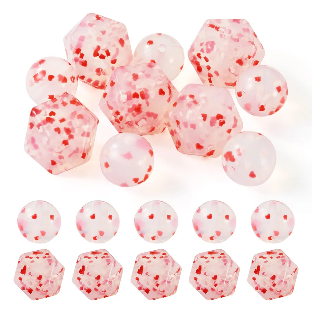 

Confetti Silicone Bead Round Hexagon Polka Dot Loose Spacer Bead for Keychain Lanyard Beadable Pen DIY Jewelry Craft Making