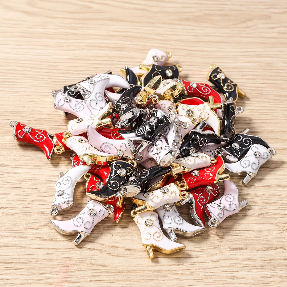 

Tusember 5pcs Pretty High-heels Shoes Pendants Riding Boots Charms for DIY Sterling Brand Bracelet Earrings Jewelry Making