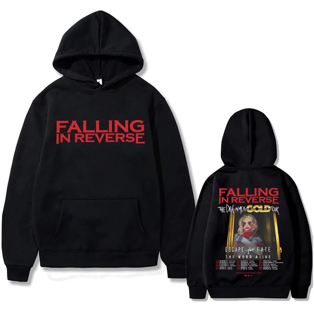 

Ограниченная серия рок-группы Falling in Reverse, популярная толстовка с капюшоном Mons World Tour для мужчин и женщин, винтажная толстовка большого размера, мужская уличная одежда