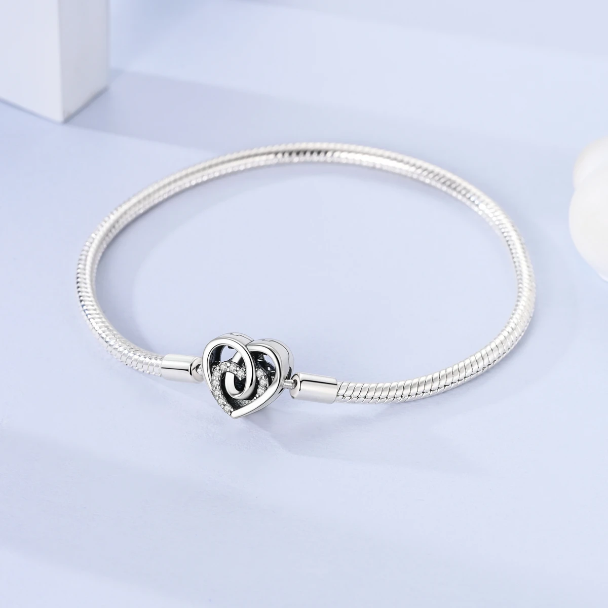 925 Sterling Silver Snake Chain Bracelet with Retro Camera Heart Charm Beads Women Travel Fashion Jewelry Gift