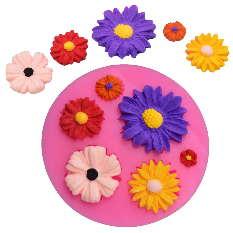 Molde de silicona con flores rosas para decoración de tartas, pasteles de boda para decoración de accesorios de Cocina, Fondant, Sugarcraft