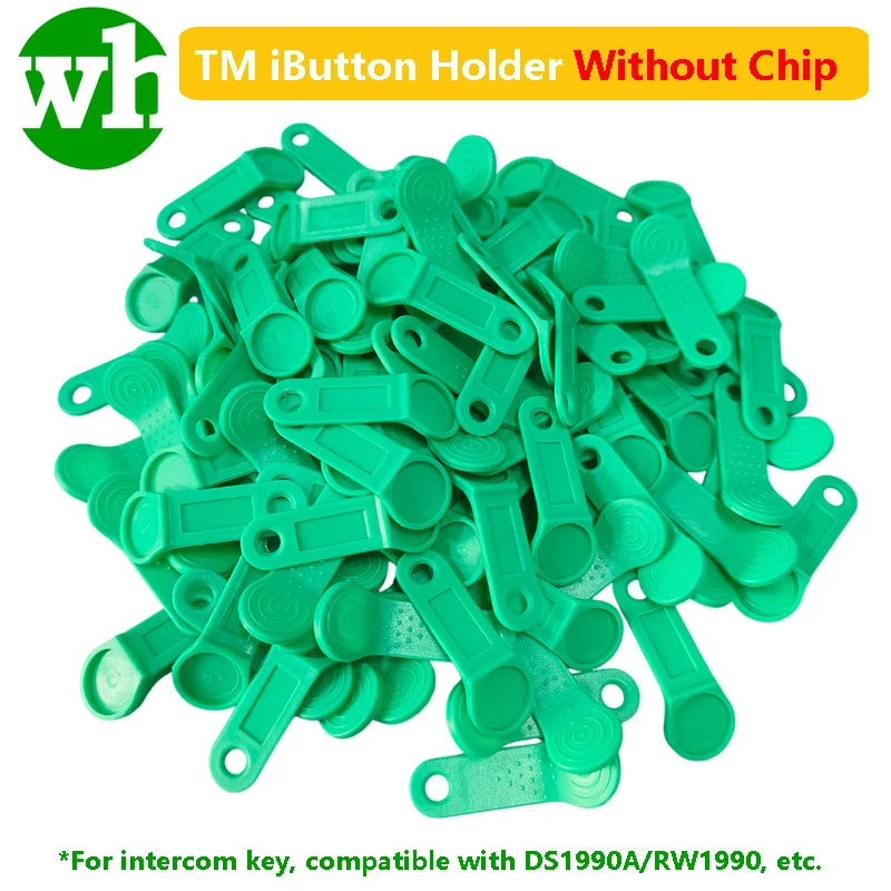 10-100Pcs TM Touch Memory Key iButton Copy Card Sauna Tag Holder Bracket Only Without Chip Green for DS1990A TM1990A RW1990 etc.
