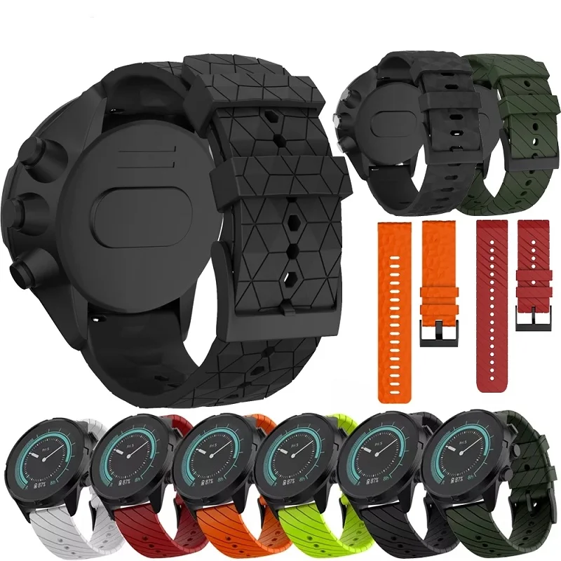 New 24 mm Silicone Replacement Straps for Sunnto 9 Baro Watch Band Suunto D5 Strap SUUNTO 7 Watchd Sport Watch Bracelet