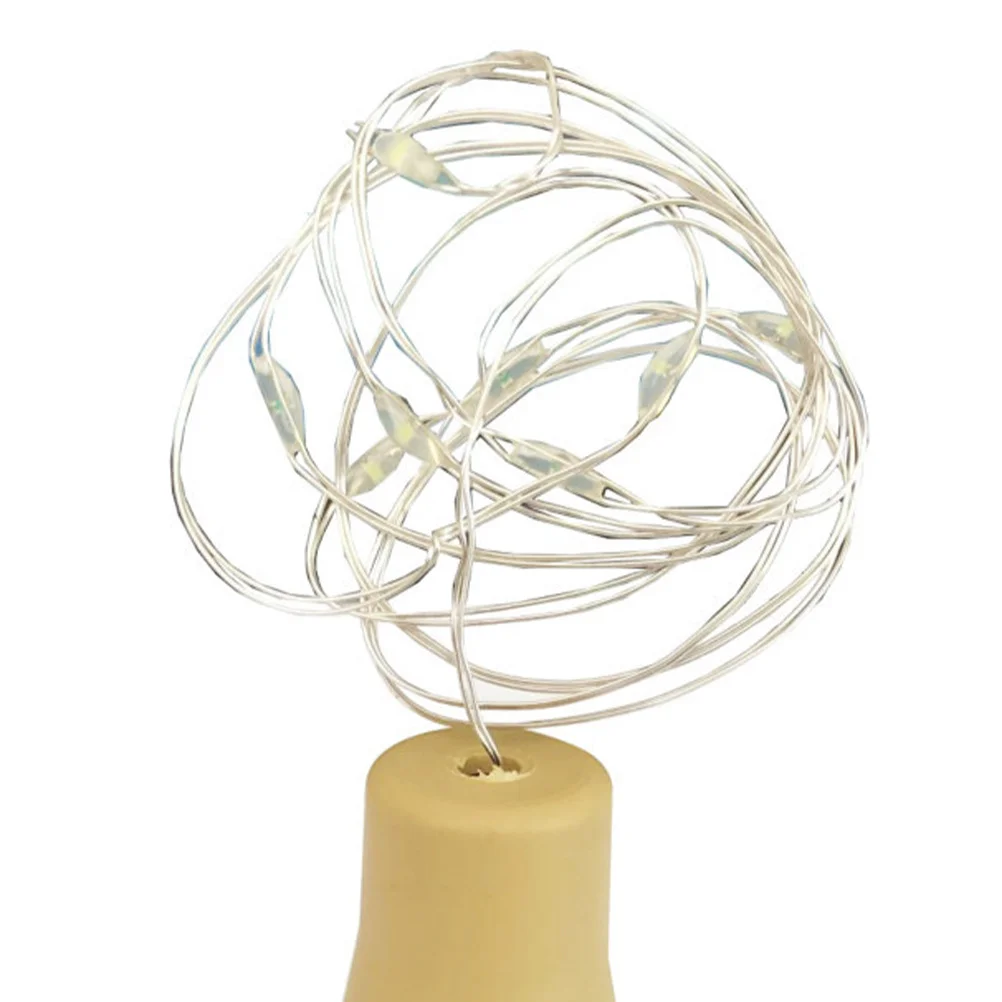 6 قطعة 10 أضواء زجاجة النبيذ الفلين سلسلة أسلاك نحاسية أضواء محور المبهر لعرض الطاولة أجواء دافئة #5