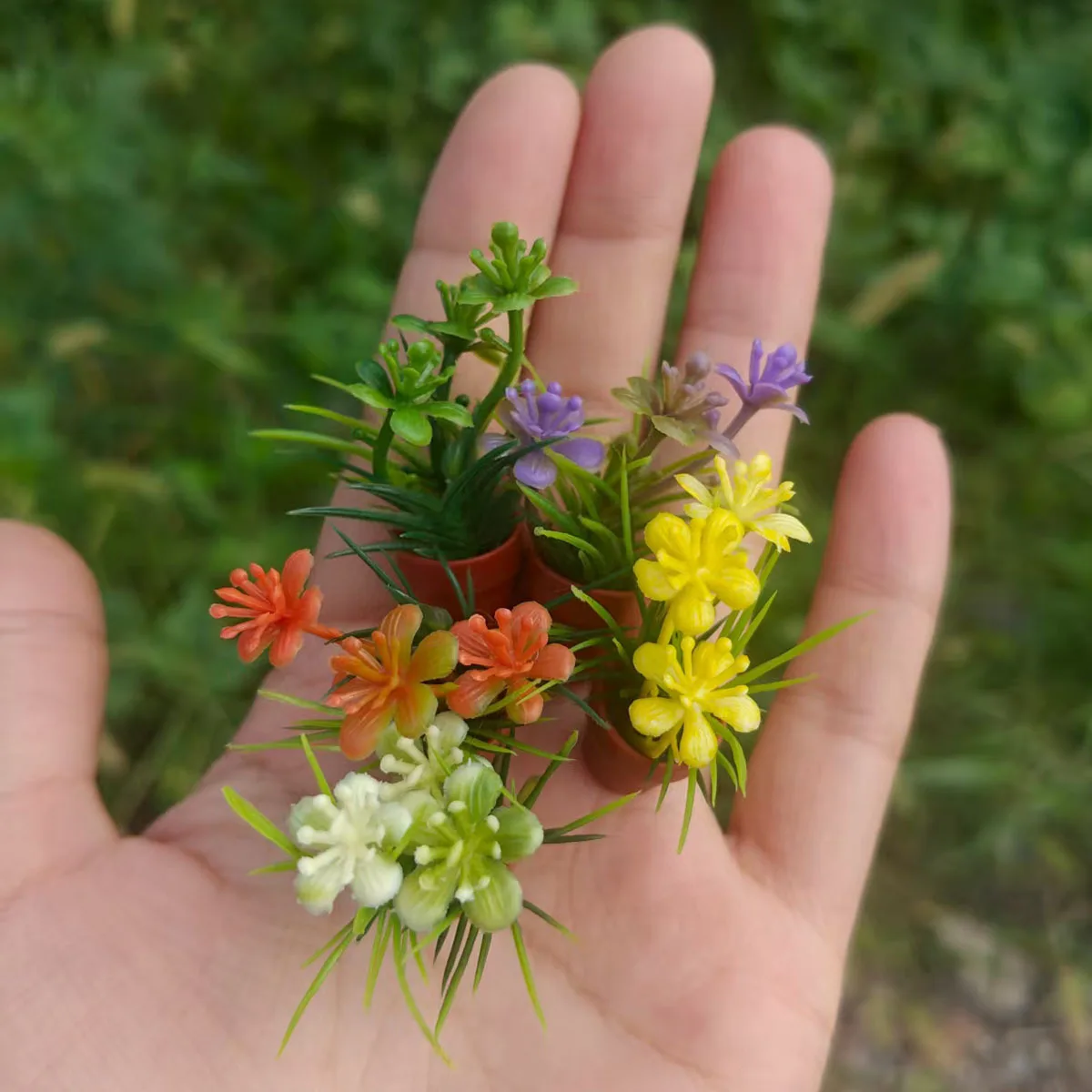 Artificial Flower Miniature Plant Mini Greenery Flower Pot Model Miniature Potted Plant Miniature Scene Display Decoration Scale