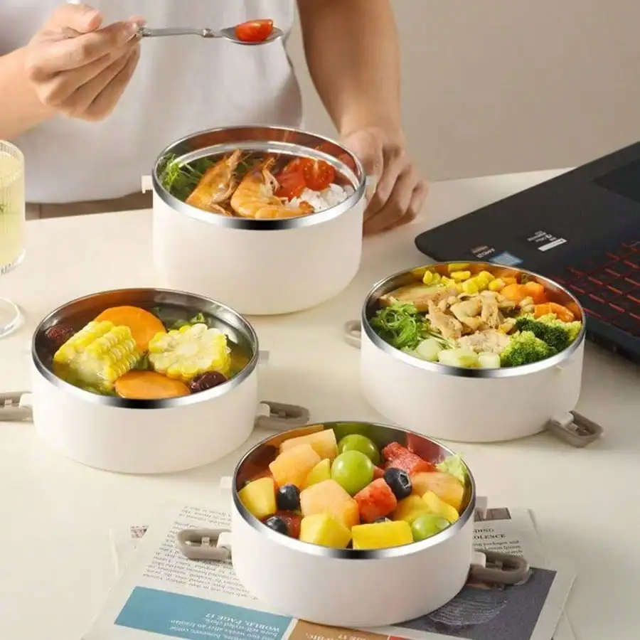 Large-Capacity Stainless Steel Lunch Box: Multi-Layer Portable Square Design for Home/School/Office