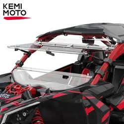 KEMIMOTO UTV PC Flip Windshield for Can-Am Maverick X3 & X3 Max Scratch Resistant Hard Coated 1/4