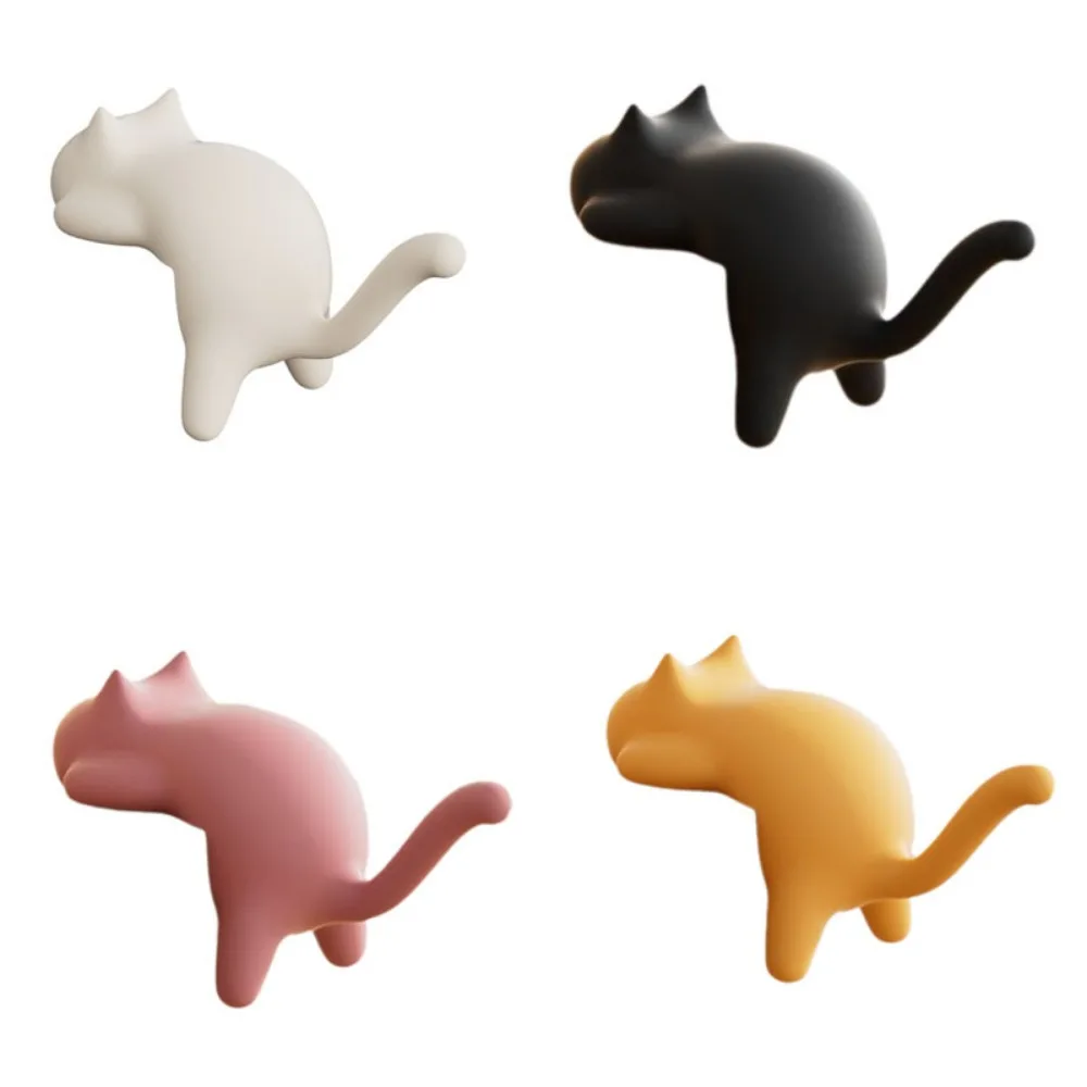 

4Pcs Portable Plastic Cat Table Hook Cute Space Saving Cat Bag Hook Decorative Desk Side Hooks Office