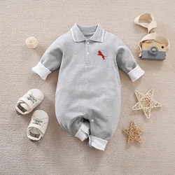 0-2Years Infant Jumpsuits Cotton Soft Clothes Spring autumn Newborn Baby Pajamas Oneise Solid color long sleeve baby jumpsuit