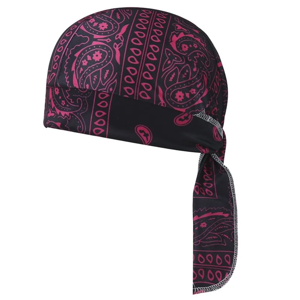 Lightweight Paisley Print Hijab Caps Breathable Adjustable Bandana Headscarf UV Protection Elastic Cycling Head Wrap Running