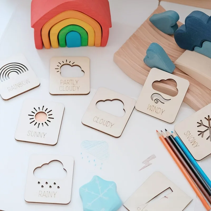 

Wooden Weather Chart for Kids | Ins Style Weather Cognition Cards | Montessori Toddler Educational Flash Cards | Bulk Wholesale