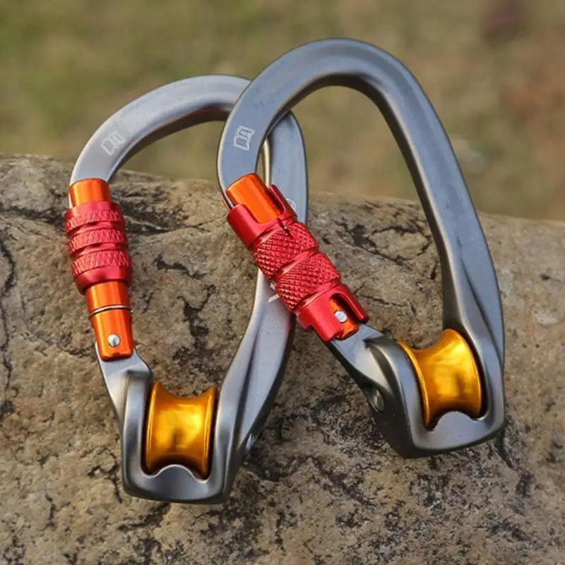 

G7NF Heavy Duty D Carabiner Hook 20KN Aluminum Alloy Screw Lock Climbing Clip