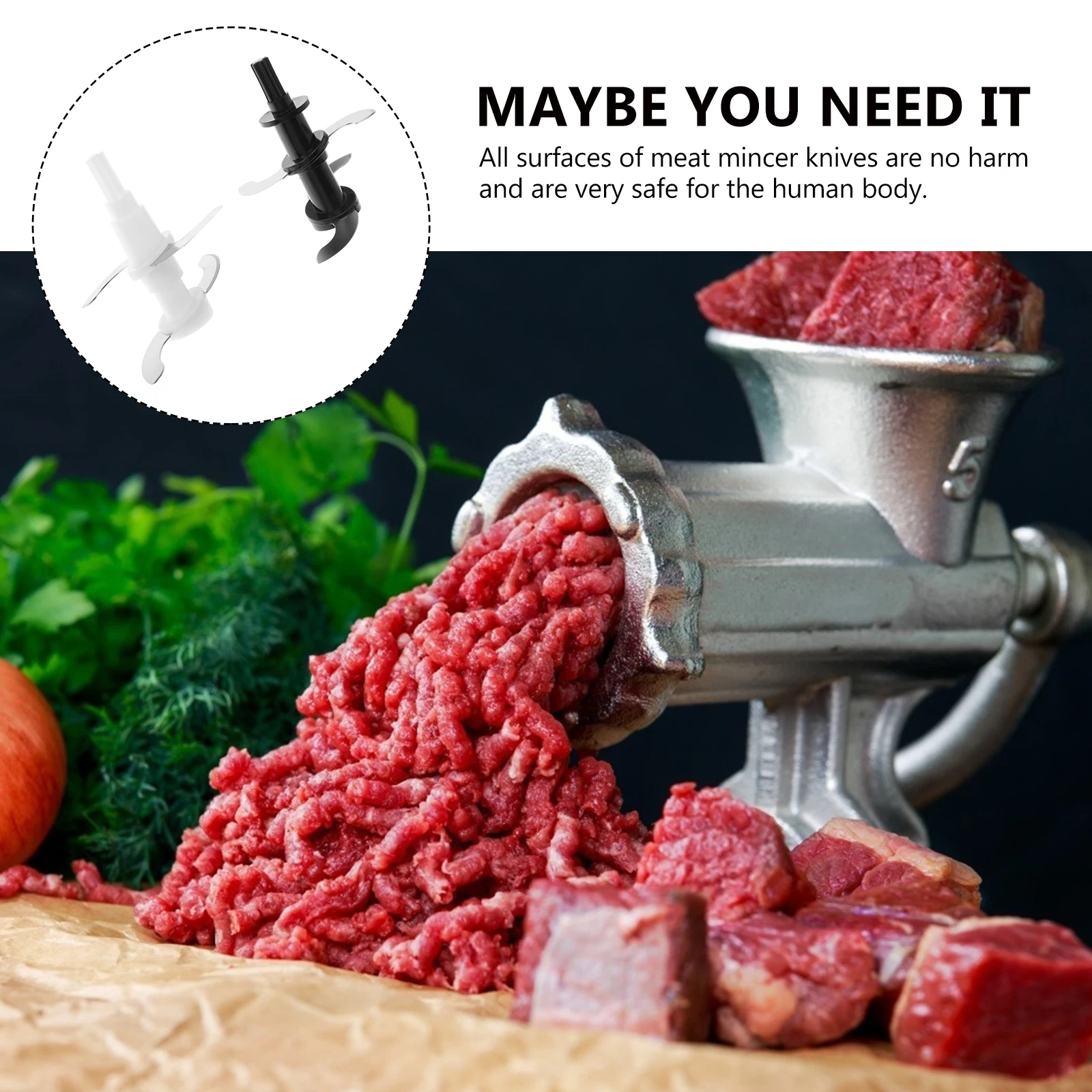 

2pcs Meat Mincer Blades Four Blade Replacement For Cooking Machine Juice Mincer Cutters Home Use Easy Clean