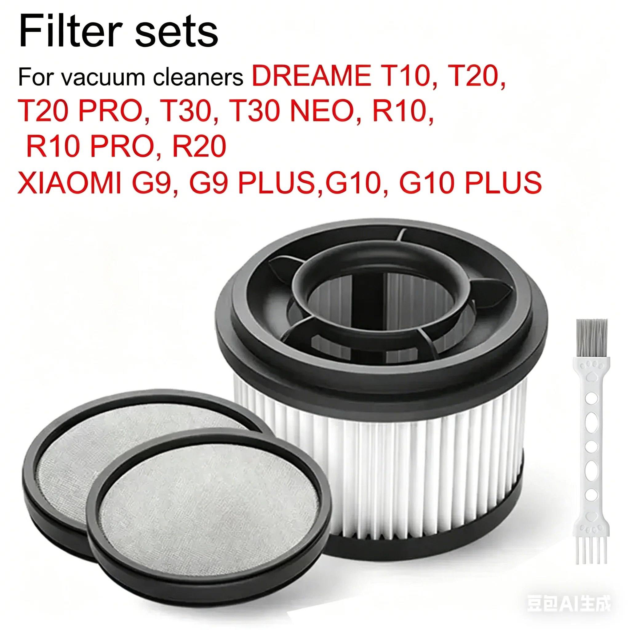 

Replacement Filter for Dreame G9 G10 T10 T20 T30 Handheld Vacuum Cleaner, Washable HEPA Filter and Pre-Filter Kit
