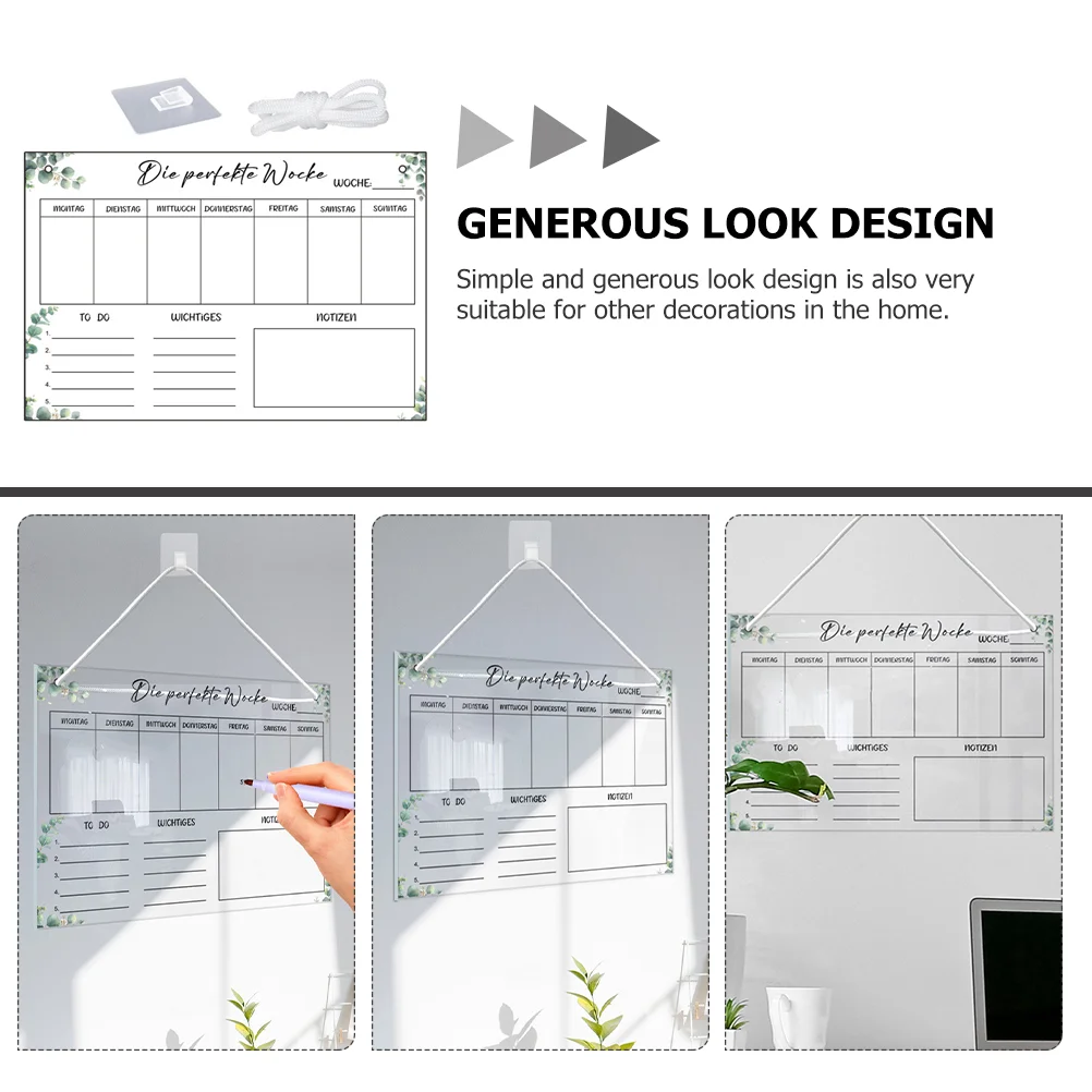 Erasable Memo Board Kitchen Supplies Rewritable Planning Wall Dry Erase Boards Acrylic Hanging