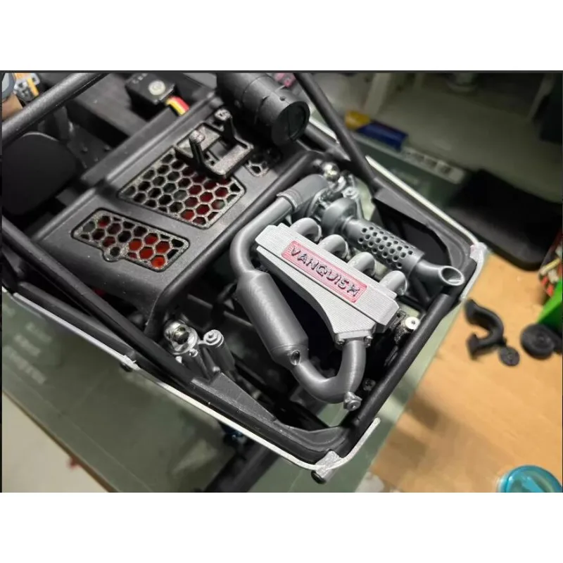 

3D Printed Rear Engine Simulation Part 77×77mm, Perfect Fit for VP H10 Optic Kit, No Modification RC Crawler Upgrade Parts