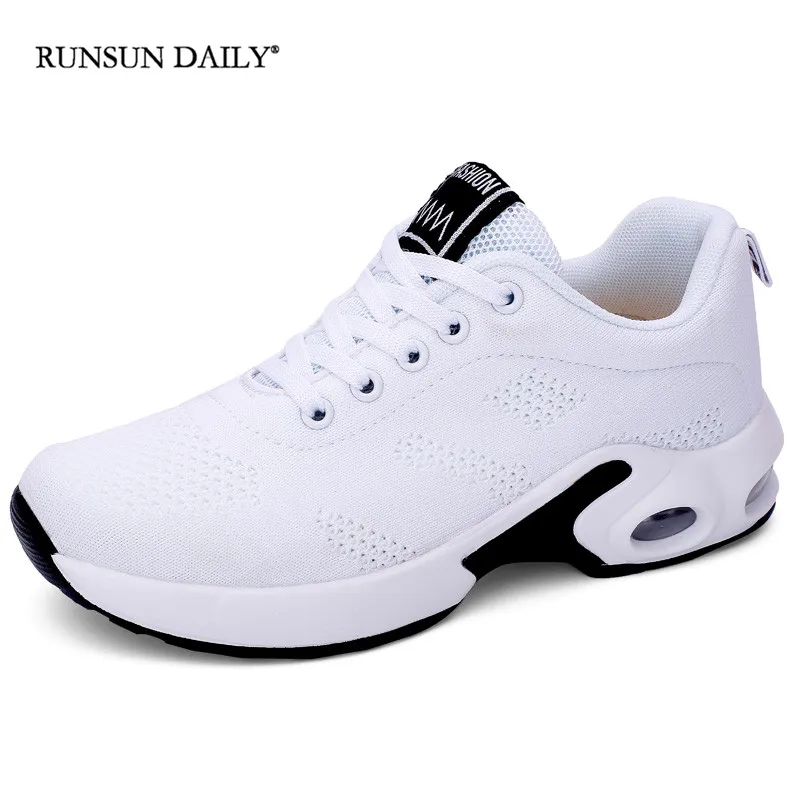 Fashion Women Sneakers Air Cushion Soft Bottom Running Shoes  Outdoor Mesh Breathable Tennis Shoes