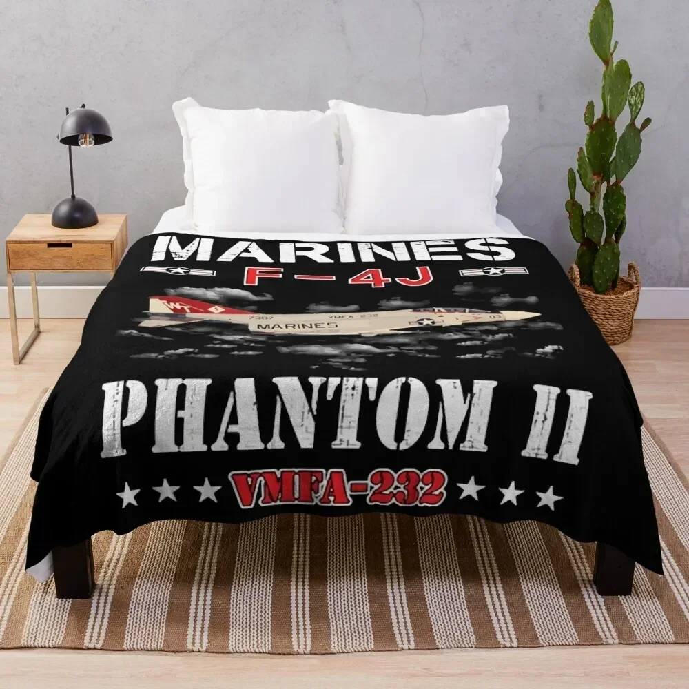 

F 4J Phantom II VMFA 232 US AIrofrce Throw Blanket Thermals For Travel Sleeping Bag Hairy Comforter Blankets