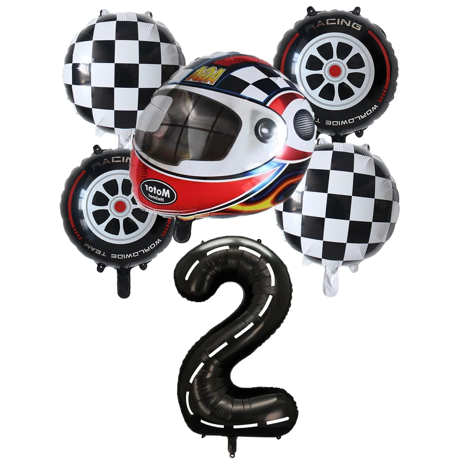 1set Motor Helmet Balloon Wheel Tire Racing Balloons Birthday Decor Boys Race car Dirt Bike Motorcross Hot Wheel Party Supplies