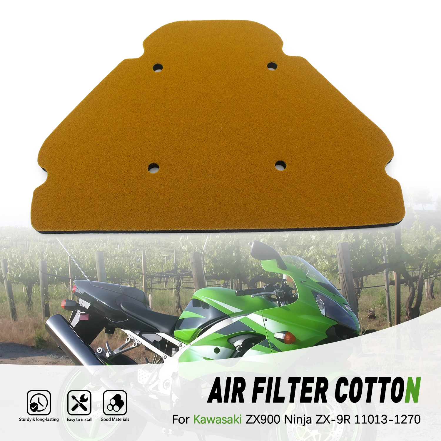 

For Kawasaki ZX900 Ninja ZX-9R 11013-1270 ZX 900 ZX9R 1998 1999 2000 2001 2002 2003 Motorcycle Parts Air Filter Cleaner