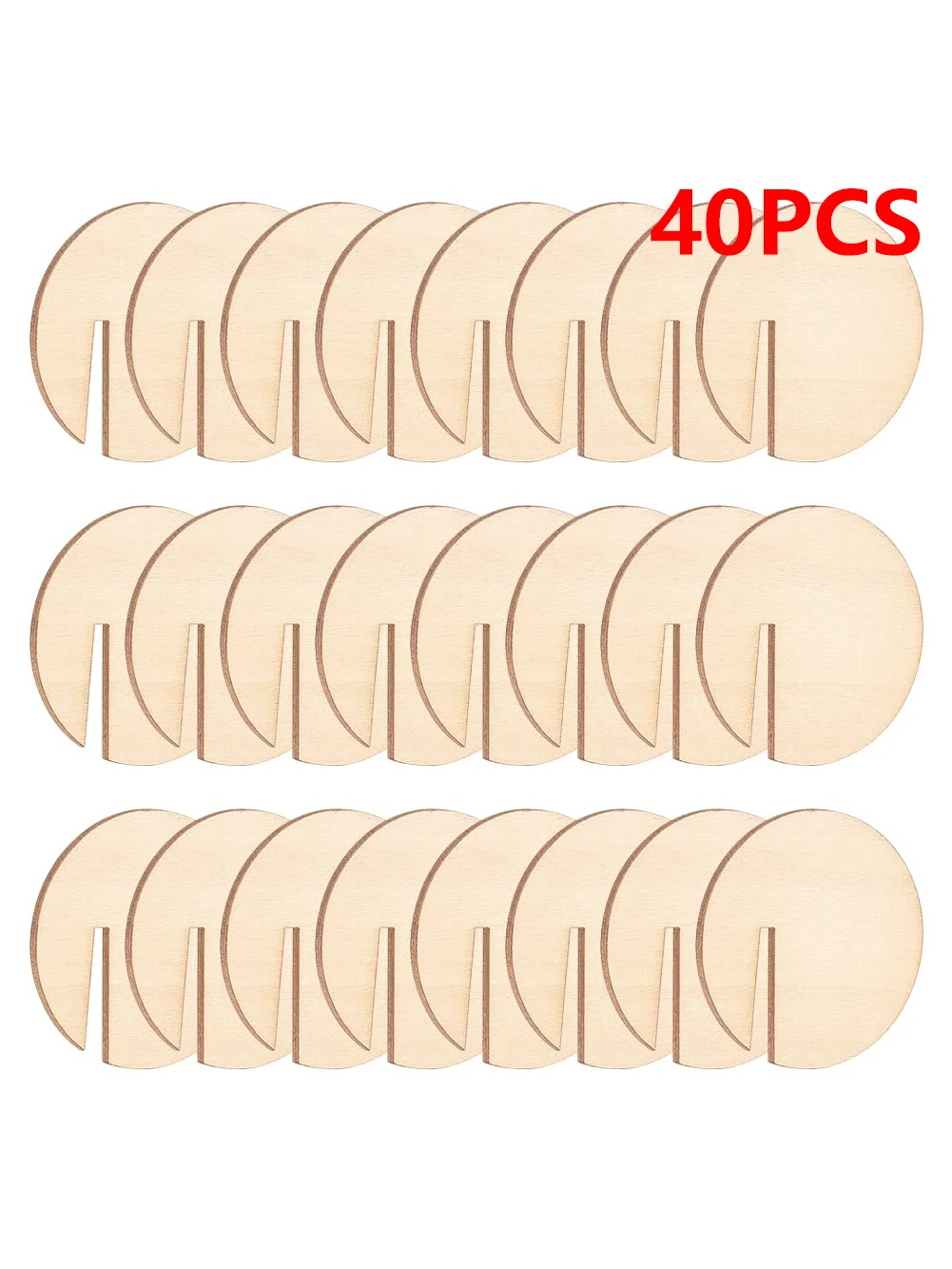 40/80 Piece Wooden Beverage Labels - Clip-on Wine Glass Labels for Weddings, Birthdays and Holidays - Durable Party Decorations,