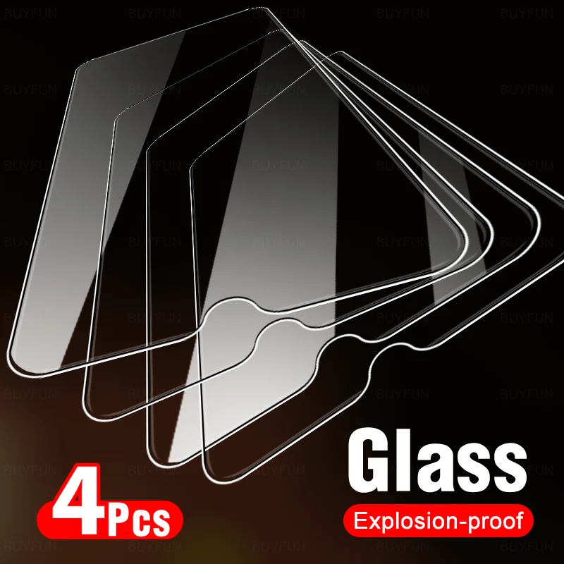 4pcs Glass For Samsung Galaxy A23 4G Tempered Glass For Samsung A03 Core A12 A13 A22 A33 A53 A73 A52 S A32 Screen Protector Film