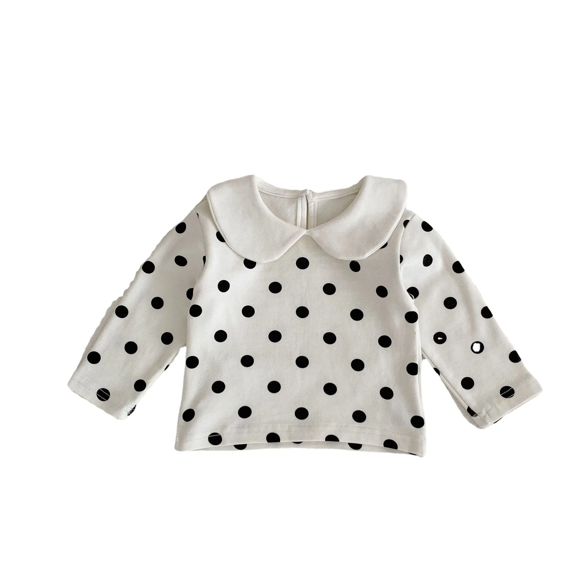 spring and autumn infant T-shirt cute Lapel long sleeve clothes cotton baby girl top