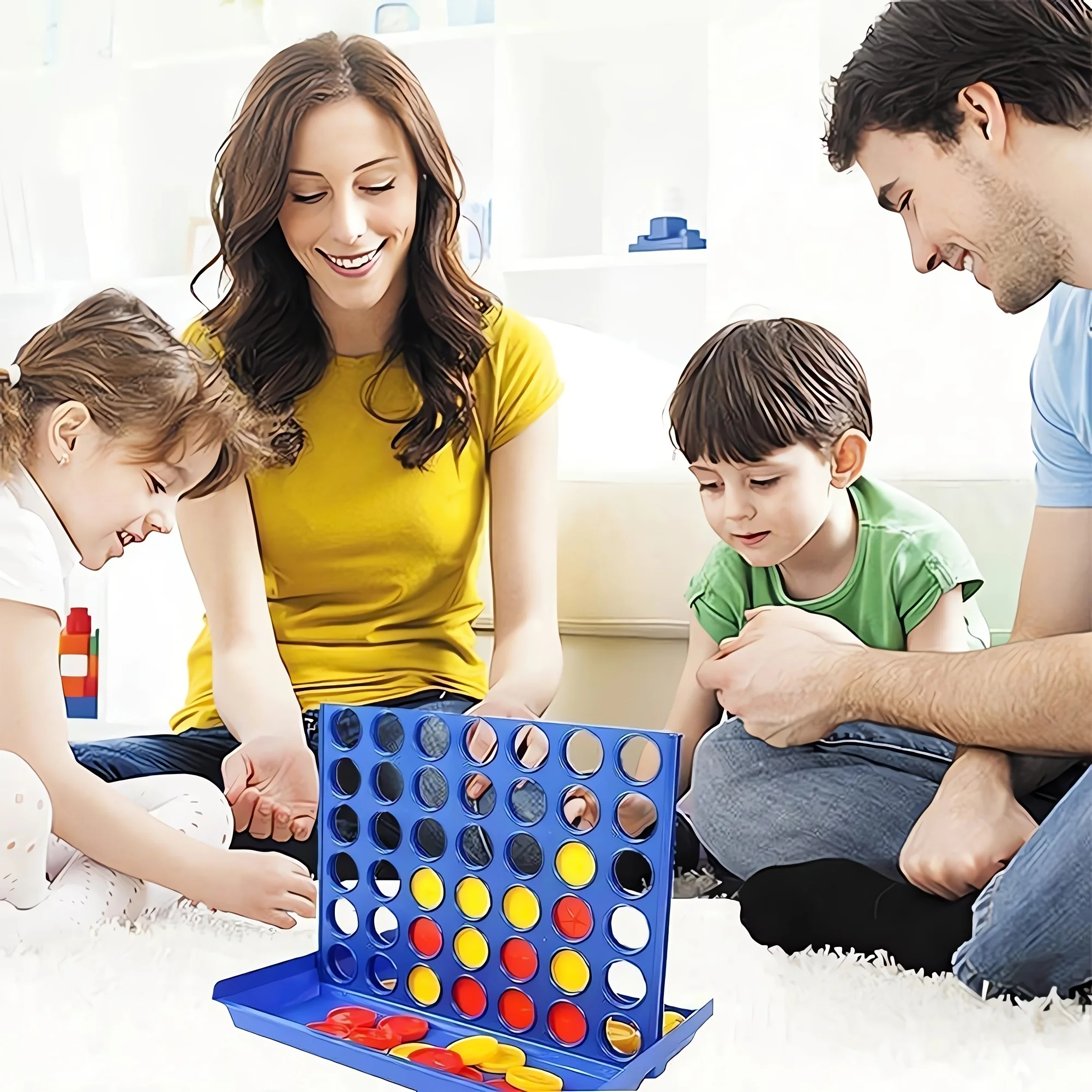 Portable Connect 4 Classic Grid, 10.16 cm A Row Game, Strategy Board Games For Kids, 2 Player For Family And Kids, Ages 6 And Up