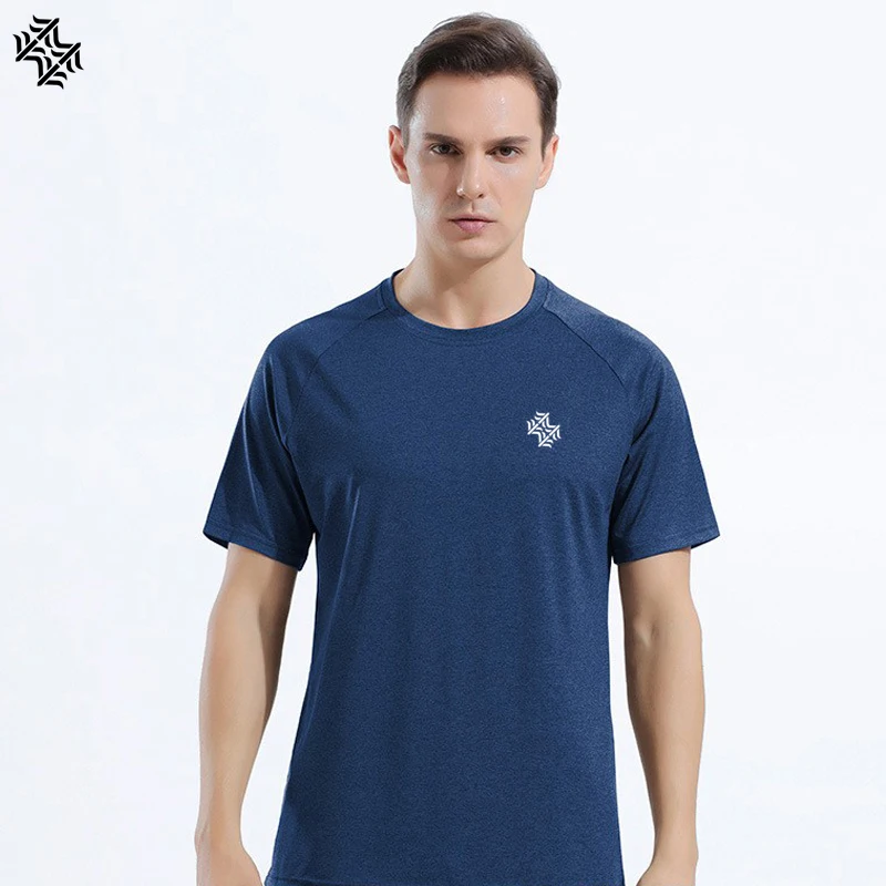 

SBWL High quality Men's sports quick-drying short-sleeved T-shirt fashion running shirt fitness clothing Tops Ice silk Tees