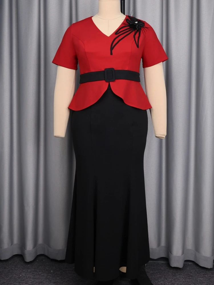 

L-4XL Plus Size Clothes Evening Dresses Women Clothing Robes Short Sleeve Street Style Casual 3XL Big Size Oversized Maxi Dress