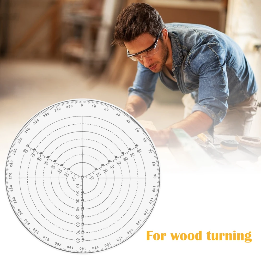 Clear Acrylic Round Center Finder Lathe Work Compass Circle Gauge for Wood Turning Drawing Wood Processing Tools