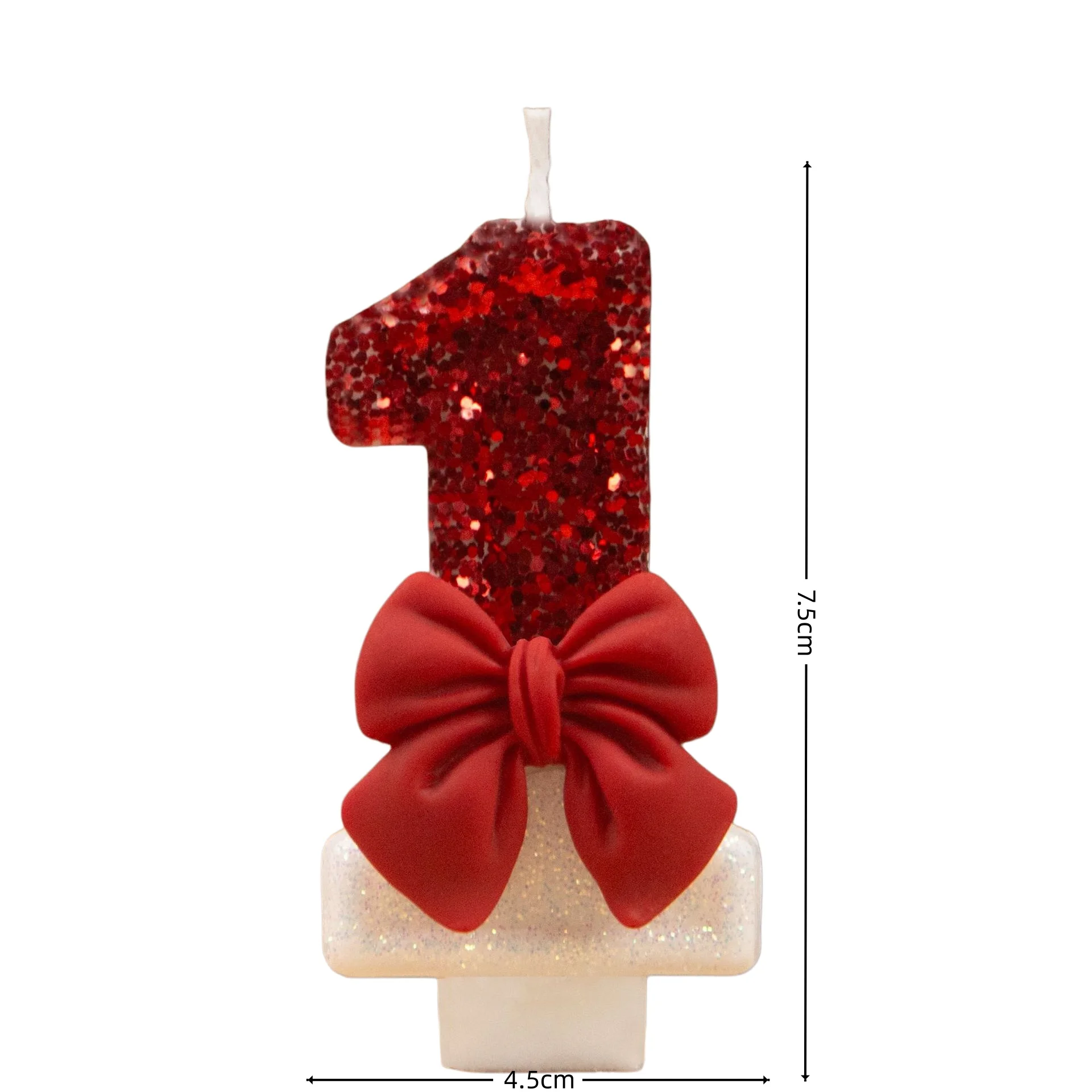 New 0-9 Number Birthday Candles Original Red and White Bow Birthday Cake Digital Party Anniversary Candle Decoration