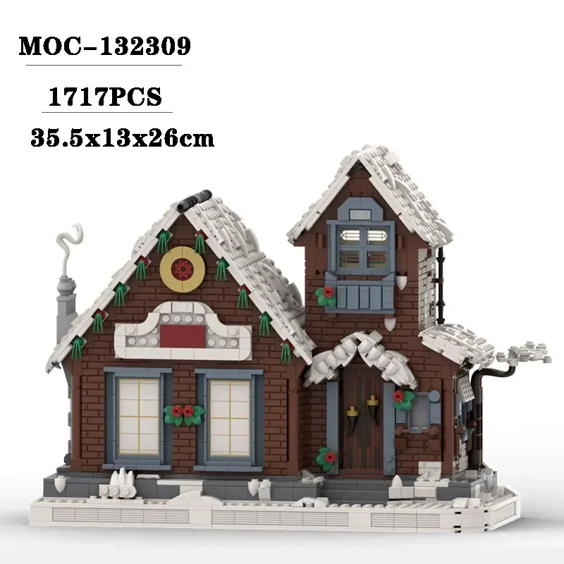 

New MOC-132309 Assembly Decoration Christmas Atmosphere Winter Cabin Model 1717PCS Adult and Children DIY Toy Birthday Gift