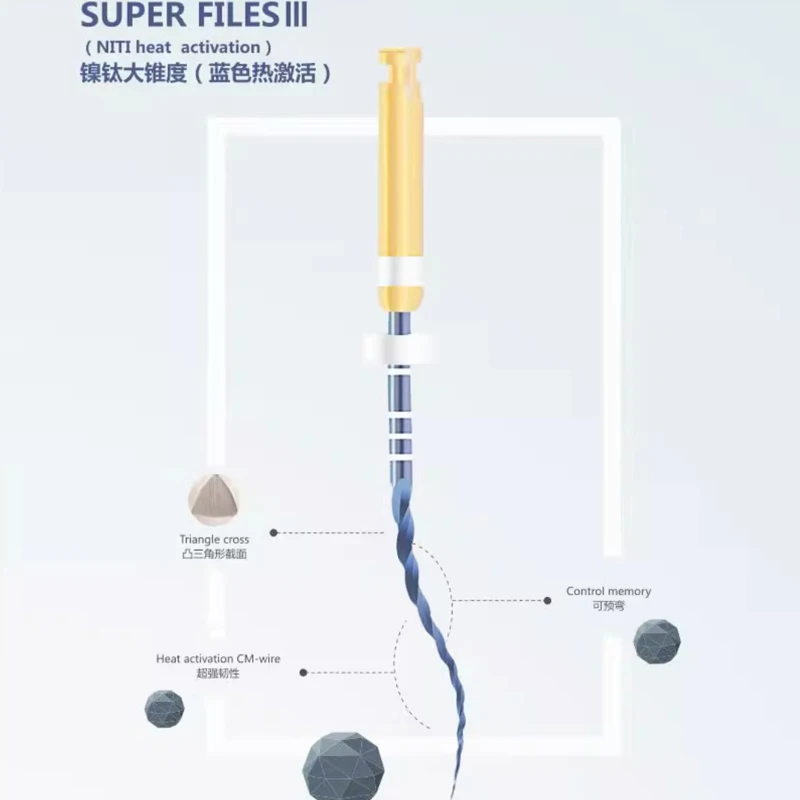 30PCS /5 BOX Alta Calidad Super Files Blue Niti Activación De Calor Azul Longitud 25 Mm SX-F3 Surtido Con 5 Cajas