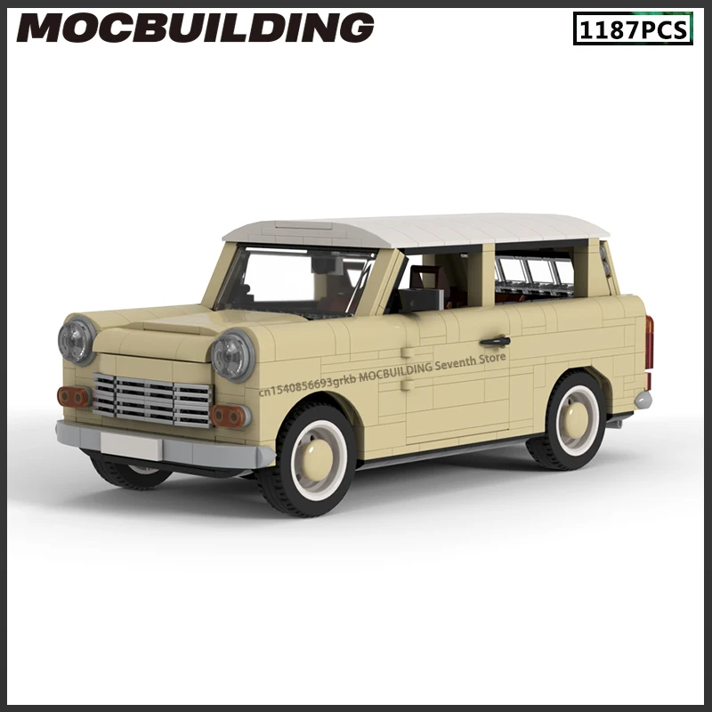 MOC Building Blocks 601 Station Wagon Model DIY Assemble Bricks Classic Creative Vehicle Toys Collection Display Car Xmas Gifts