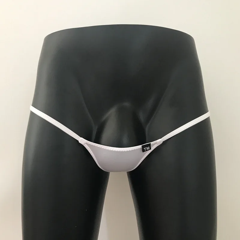 

Men Ice Silk Thong Elastic Low Waist Sexy Breathable T-Back Underwear 0127