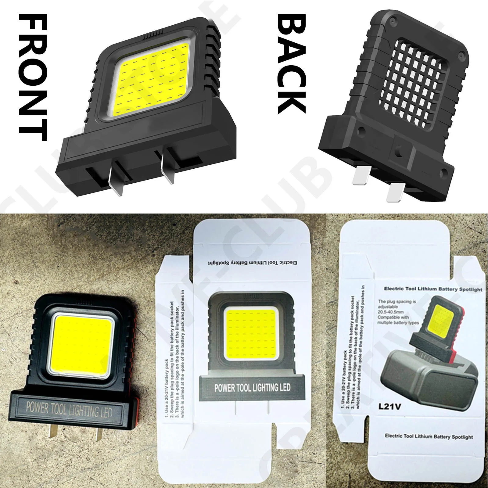 Modulo LED Lampada da campeggio Lampada da lavoro a LED per 20V-21V Lampada da lavoro elettrica Garage Officina Costruzione esterna Accessori per utensili elettrici