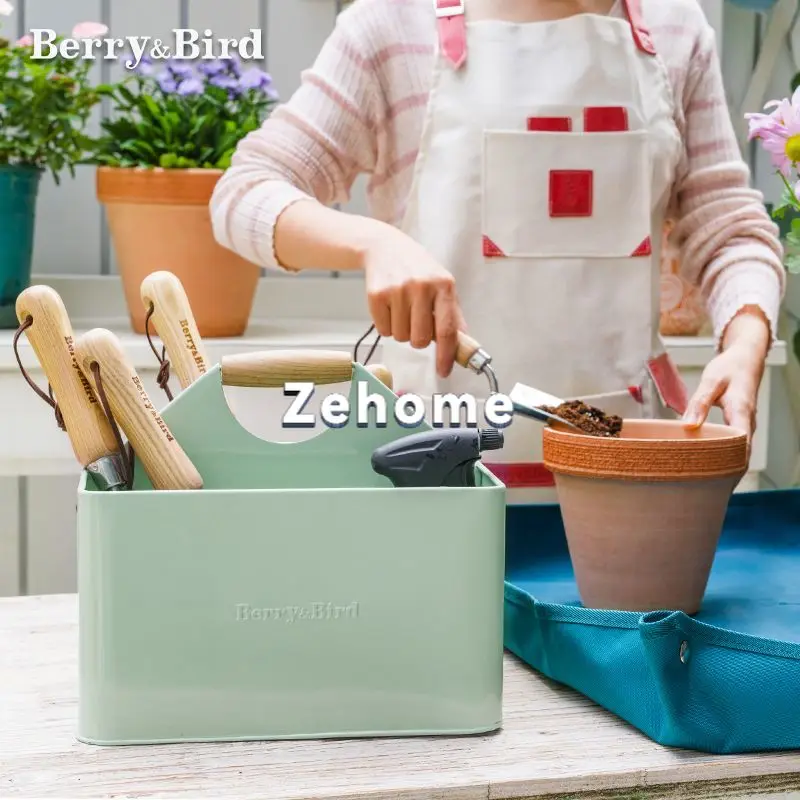 Portable Berry&Bird Garden Tool Storage Basket Box