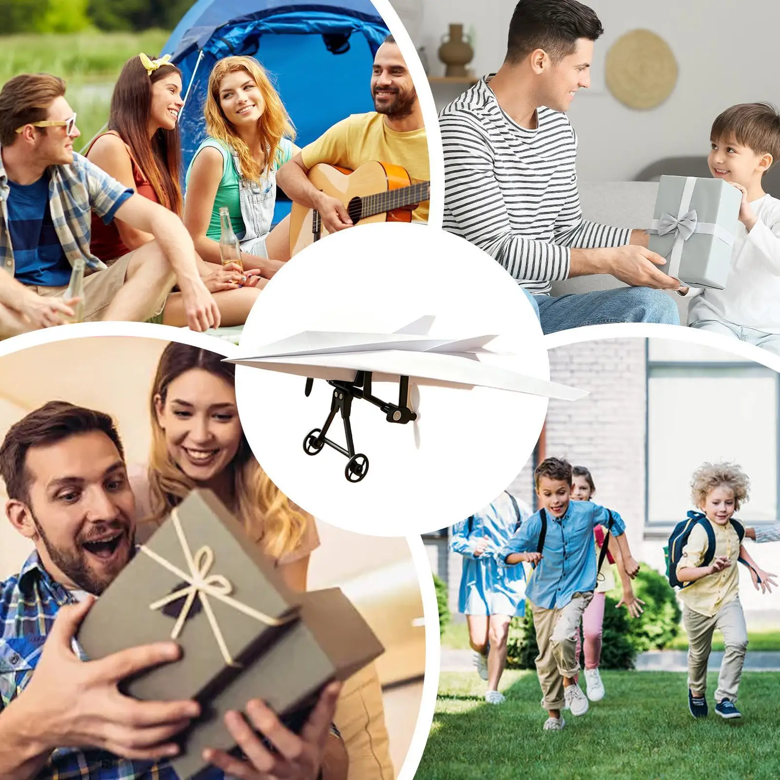RC Paper Airplane Remote Control Electric Lightweight Foldable Toy Adults Airplane Kits For Birthday Holiday Party Home Yard