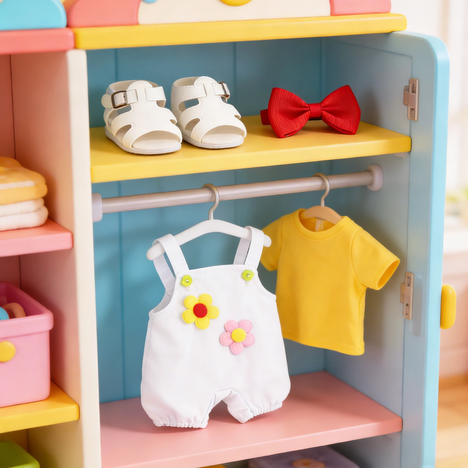 55CM Reborn Girl Doll Clothes Set Fiore nel complesso + Scarpe da ginnastica Vestito per 22 pollici Baby New Girl Dolls Accessori Orso giocattolo