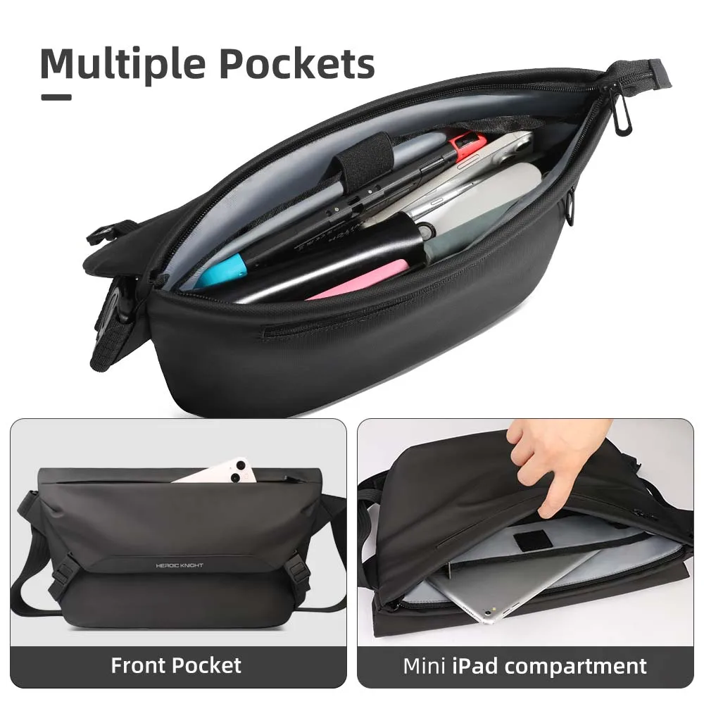 HK Water Repellent Messenger Bag Men Bags Casual Shoulder Crossbody Bags Fit 11 inch Ipad Fashion Outdoor Cycling Side Bag  Male