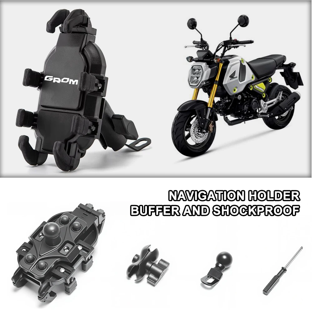Quick Install Motorcycle Phone Mount Waterproof Handlebar mount For Honda Grom 125 MSX125 Scrambler Concept SP MSX Grom125