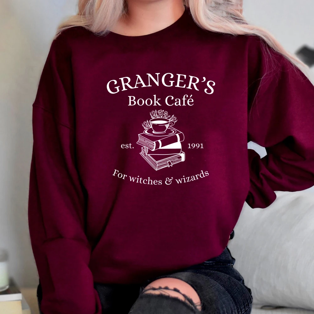 HP Granger Book Cafe Sweatshirt Magic Wizard Shirt Witch School Sweater Bookish Tee Fall Sweatshirts Birthday Gift for Lover