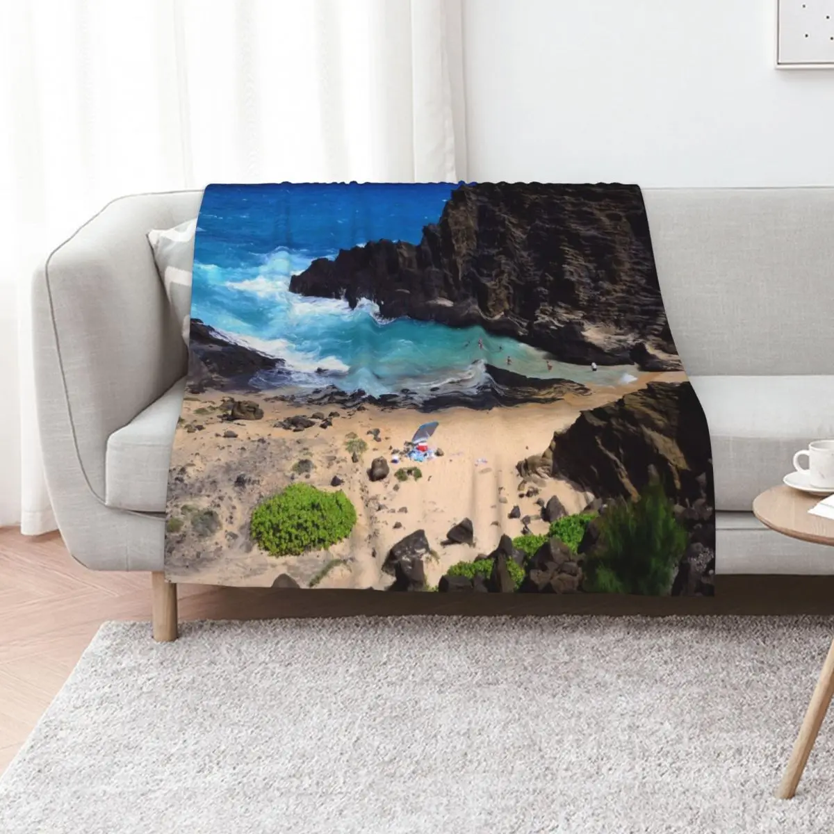 Forbidden NO TRESPASSING Beach in Oahu, Hawaii Art Photo Throw Blanket Luxury St Cute for babies Soft Plaid For Baby Blankets