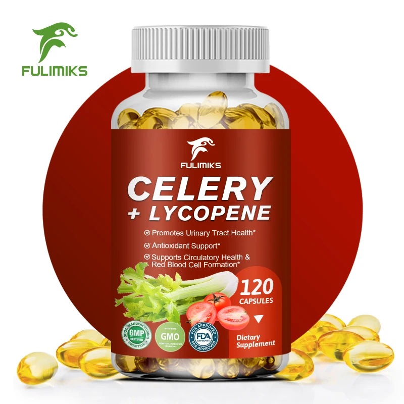 Celery Seed & Lycopene Capsules, Bilberry for Joint Support, Muscle Recovery, and Uric Acid Flush Support, Non-GMO, Gluten Free