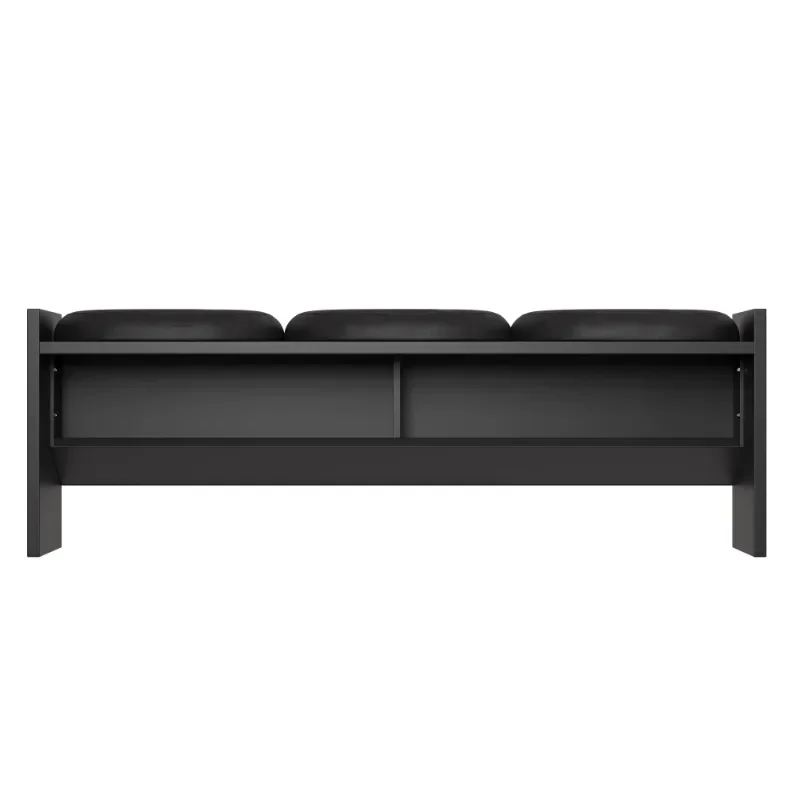 

Living room door soft bag leather solid wood shoe changing stool light luxury multi-person stool