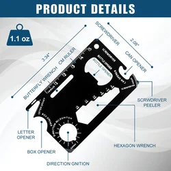 1 Pc Multi Tool Card 46 in 1 Pocket EDC Tool Outdoor Camping Multitool Accessories Stainless Steel Perfect for Men Father Gifts