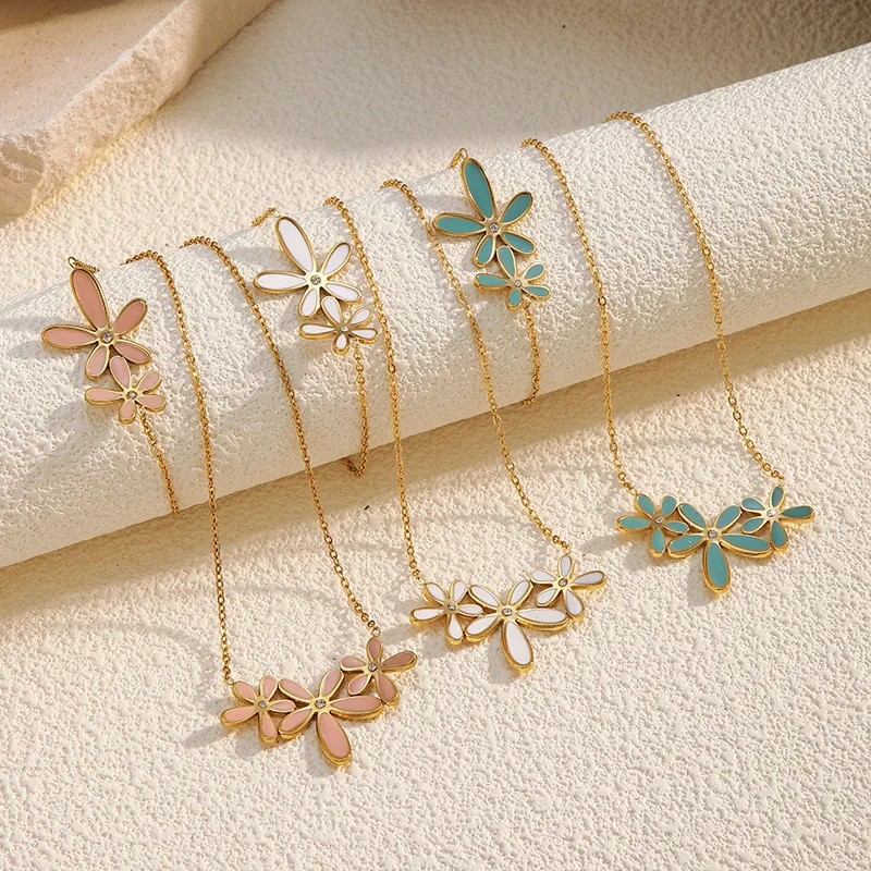 New Arrival Best-Selling K-Series Jewelry Set - Minimalist Versatile Niche Floral Necklace & Bracelet for Women