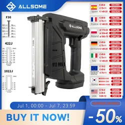 Allsome 18V Cordless Electric Nail Gun Woodworking F30/422 Nailer Stapler Home Portable Framing Nailer For Makita Battery