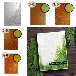 Pine Tree 3D Embossing Folder for Scrapbooking, Card Making and Craft Projects White Templates with Texture